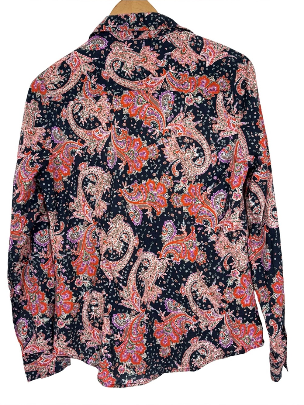 Sundance Paisley Cotton Button Front Blouse Size 8 - Picture 4 of 8